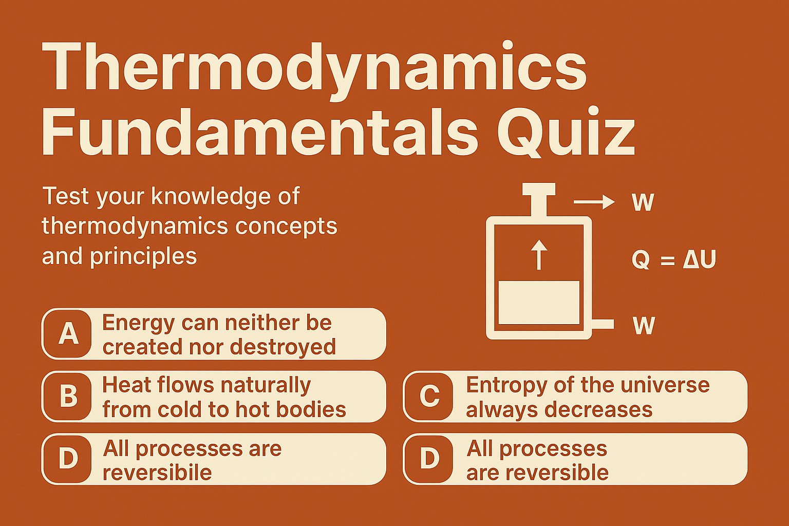 Mastering Thermodynamics: A Practical Quiz-Based Approach to Fundamentals